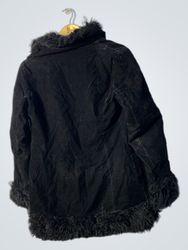 Black Fur-Trimmed Coat