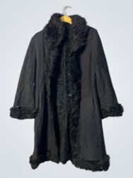 Black Fur-Trimmed Coat
