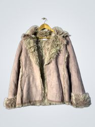 Tan Fur-Trimmed Coat