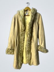 Cream Fur-Trimmed Coat
