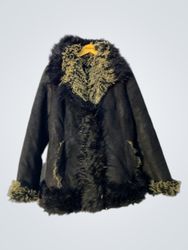 Black Fur-Trimmed Coat
