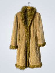 Tan Fur-Trimmed Coat