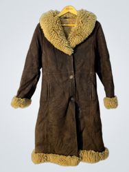 Brown Shearling Lined Coat