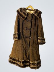 Brown Fur-Trimmed Coat