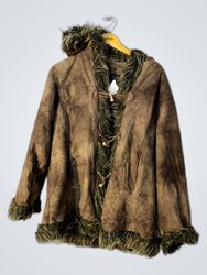 Brown Fur-Trimmed Jacket