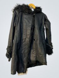 Black Fur Trimmed Coat