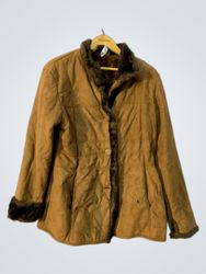 Brown Faux Fur Trimmed Jacket