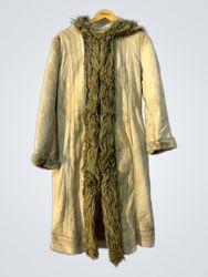 Fur-trimmed Long Coat
