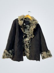 Black Fur-Trimmed Coat