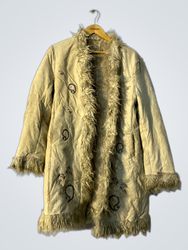 Tan Fur-Trimmed Jacket