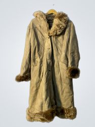 Tan Fur-Trimmed Coat