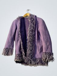 Purple Fur Trim Jacket