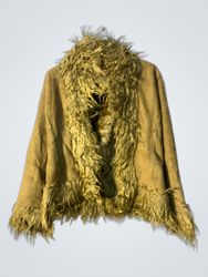 Tan Fur-Trimmed Jacket