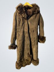 Brown Fur-Trimmed Coat