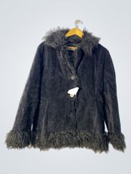 Black Faux Fur Trimmed Jacket