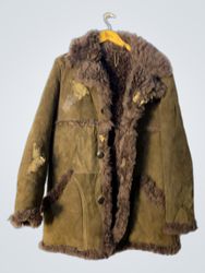 Brown Suede Shearling Coat