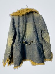 Denim Jacket with Fur Trim