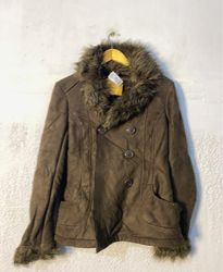 Brown Faux Fur Trimmed Jacket