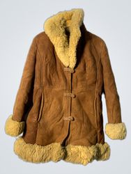 Brown Suede Shearling Coat