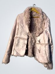 Pink Faux Fur Trimmed Jacket