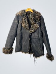 Black Faux Fur Trimmed Jacket