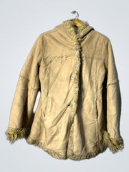 Beige Faux Fur Lined Jacket