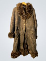 Brown Suede Shearling Coat