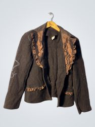 Brown Ruffled Jacket