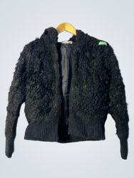Black Fuzzy Jacket with Hood