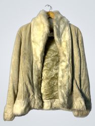 Beige Suede and Fur Trimmed Jacket