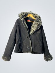 Black Faux Fur Trimmed Jacket