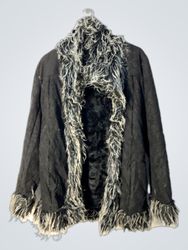 Black Faux Fur Trimmed Jacket