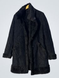 Black Faux Fur Lined Coat