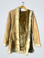 Brown Faux Fur Lined Coat