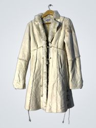 Cream Faux Fur Lined Coat