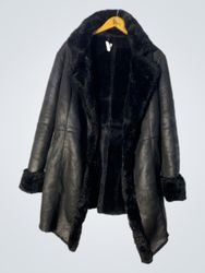 Black Faux Fur Lined Coat