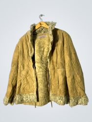 NEW LABEL Brown Suede Shearling Lined Jacket