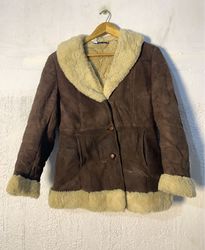 Brown Suede Shearling Lined Jacket