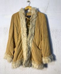 JNY Women's Faux Fur Trimmed Suede Jacket