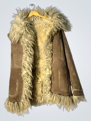 Shearling Sheepskin Fur Lined Suede Coat