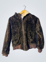 Brown Faux Fur Hooded Jacket
