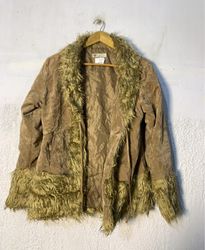 Brown Faux Fur Trim Jacket