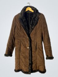 Brown Faux Fur Lined Coat