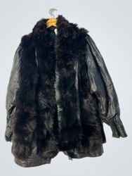 Black Fur and Leather Jacket