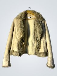 Beige Faux Fur Lined Jacket