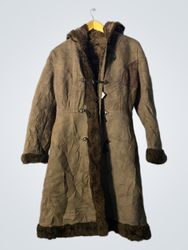 Brown Faux Fur Lined Coat