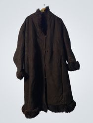 Dark Brown Fur Trimmed Coat