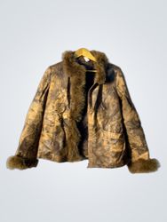 Brown Faux Fur Trimmed Jacket