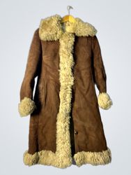 Brown Suede and Shearling Coat