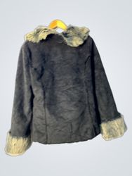 Black Faux Fur Trimmed Jacket